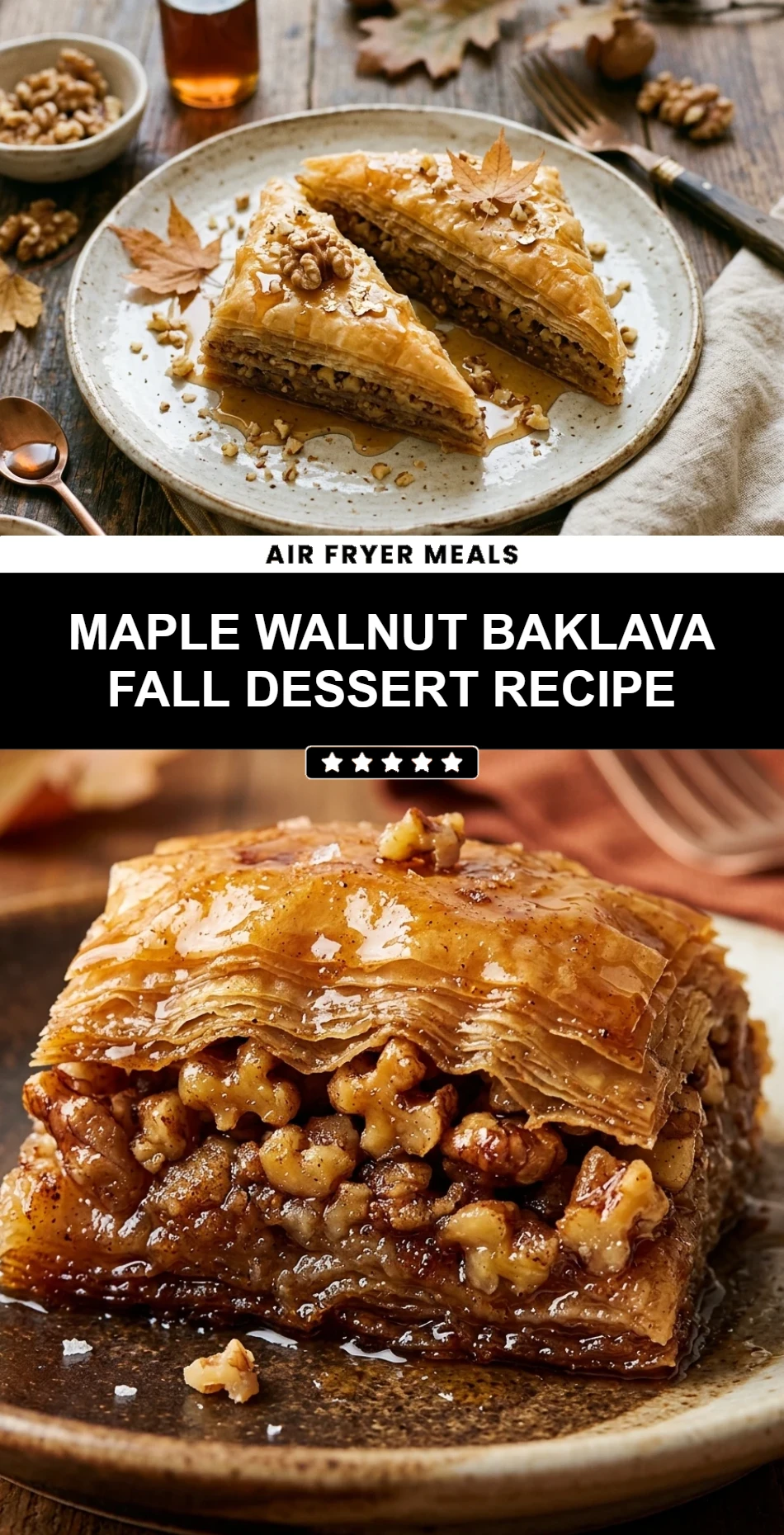 Maple Walnut Baklava Fall Dessert Recipe