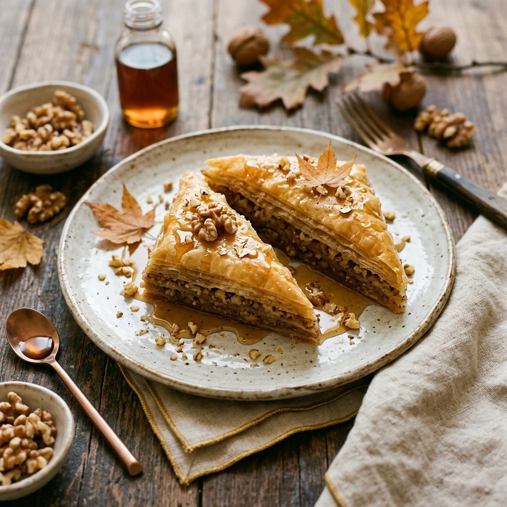 Maple Walnut Baklava Fall Dessert Recipe