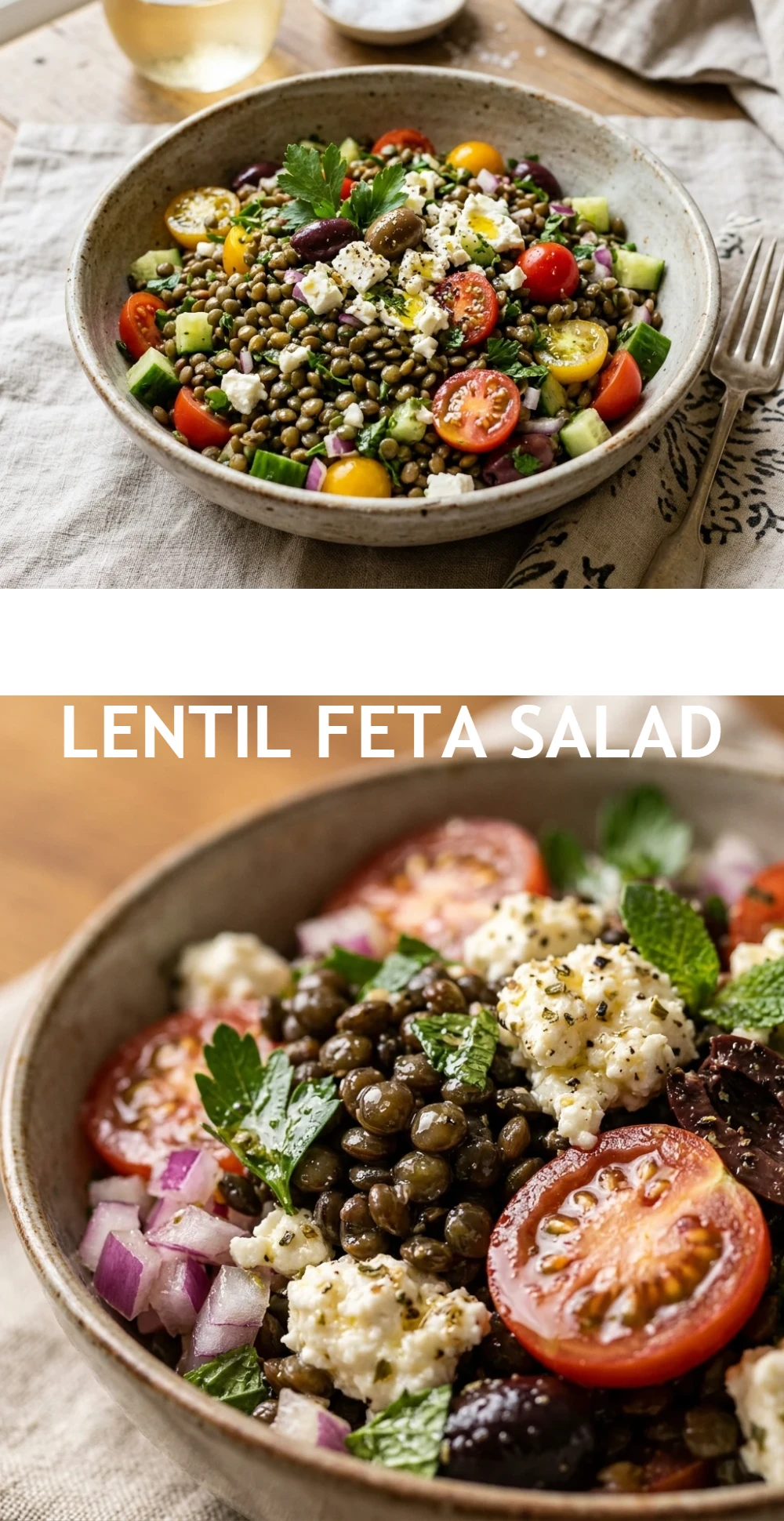 Mediterranean Lentil Feta Salad