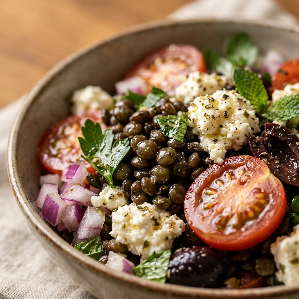 Mediterranean Lentil Feta Salad