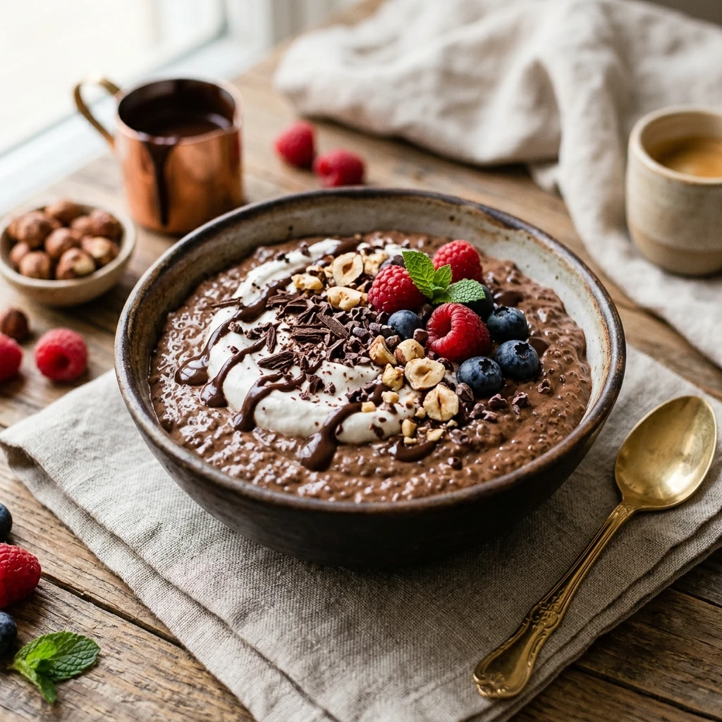 Mocha Chia Protein Pudding