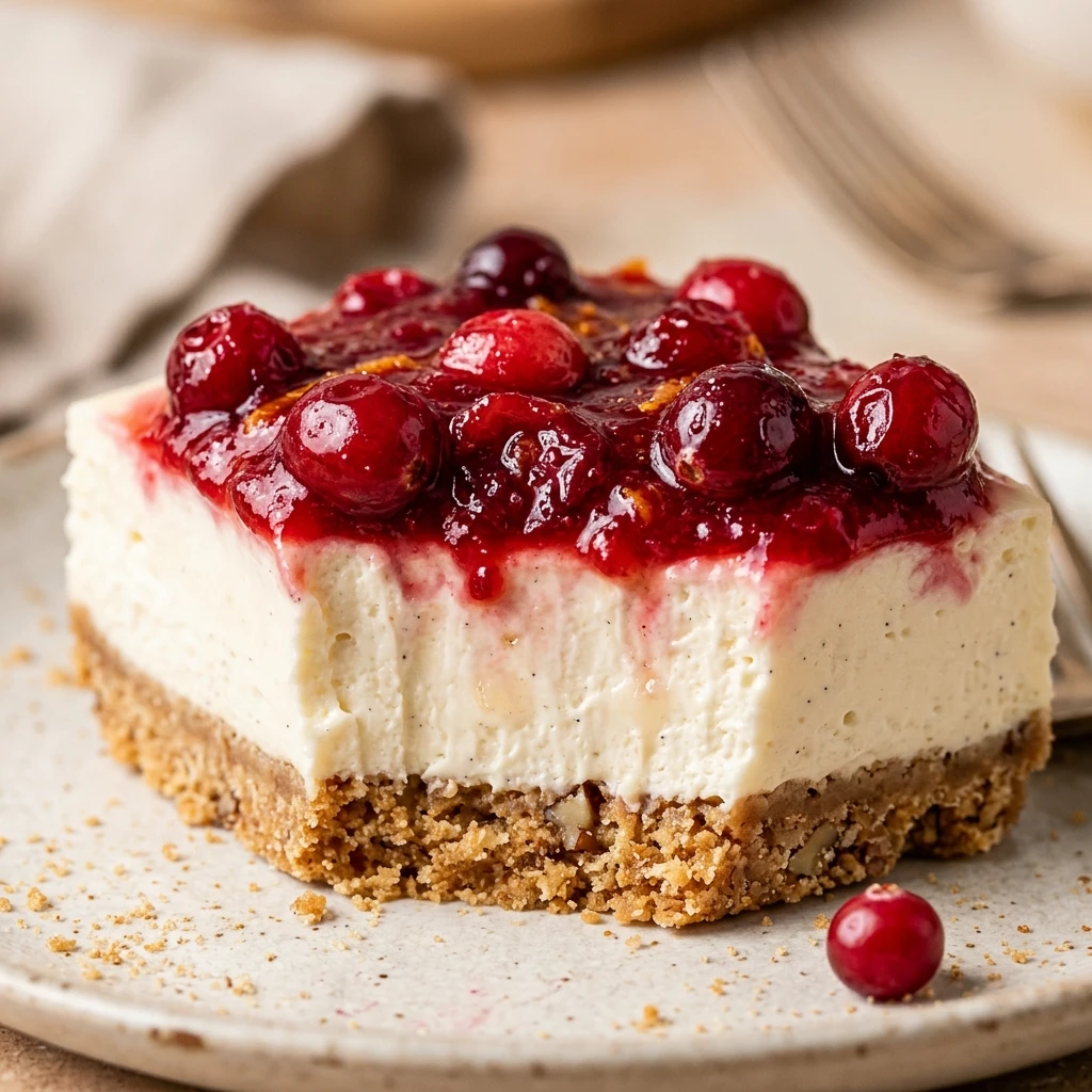 No-Bake Cranberry Cheesecake Bars