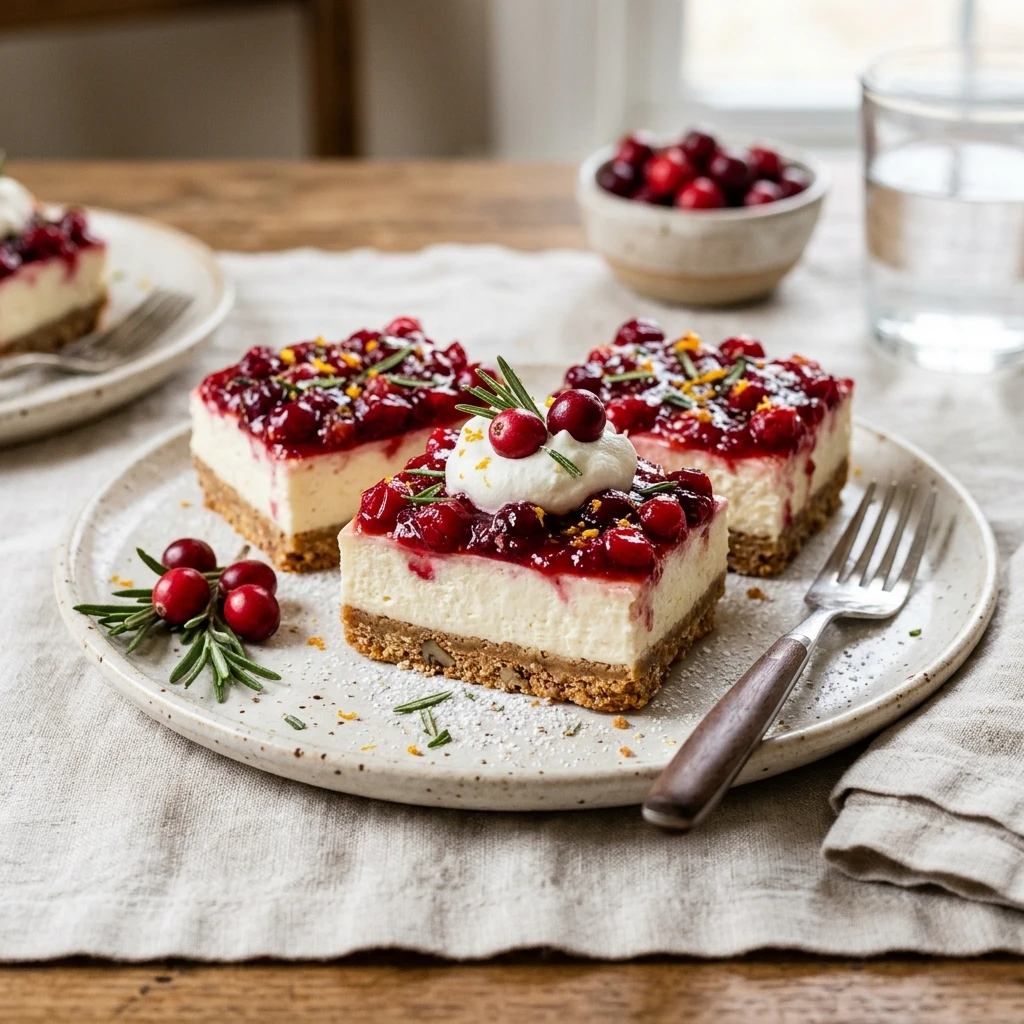 No-Bake Cranberry Cheesecake Bars