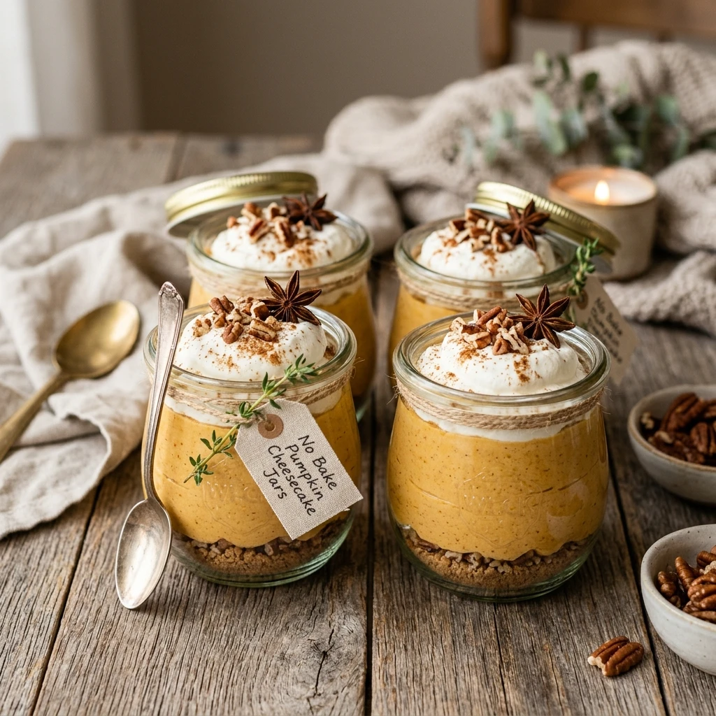No Bake Pumpkin Cheesecake Jars Recipe