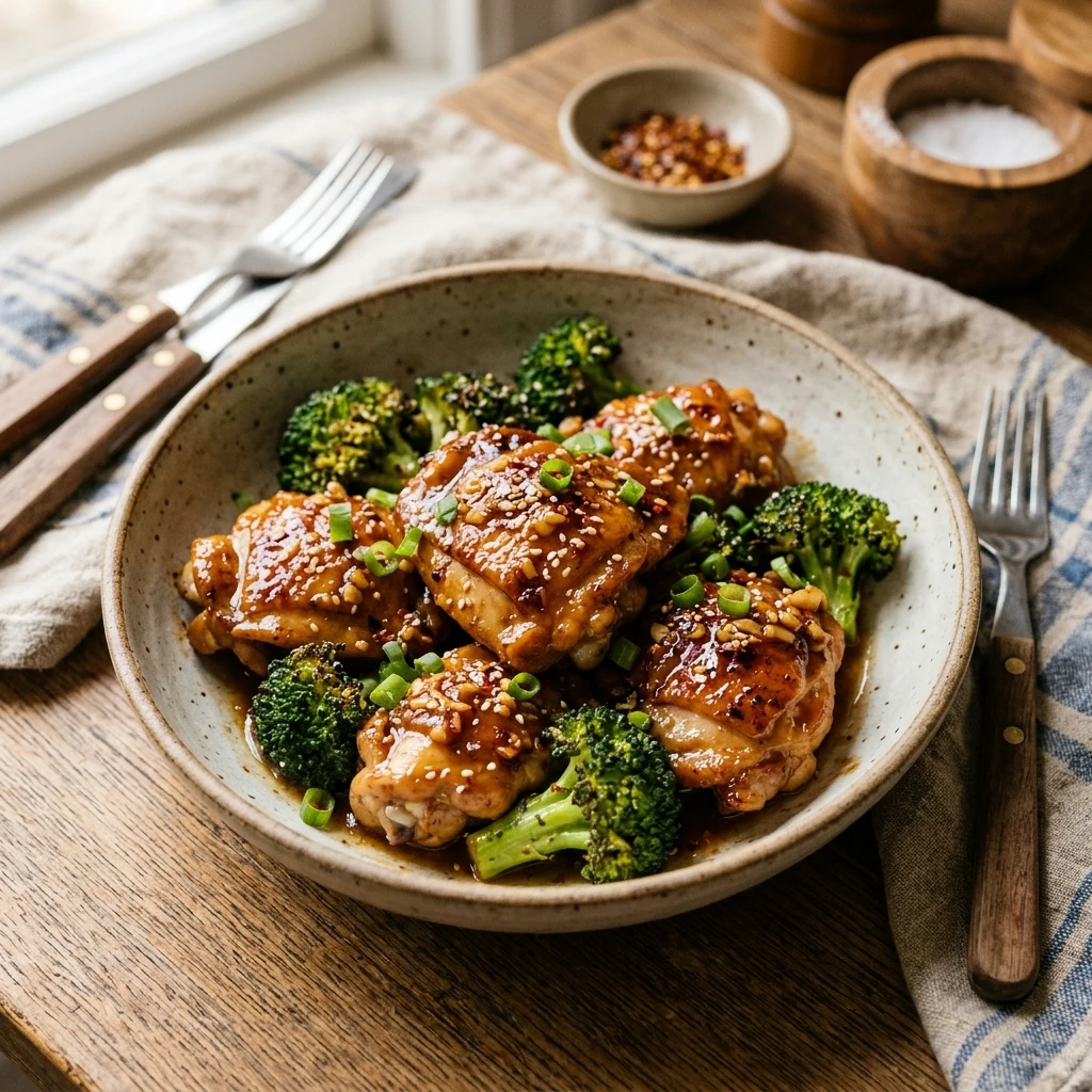 One-Pan Honey Garlic Chicken and Broccoli