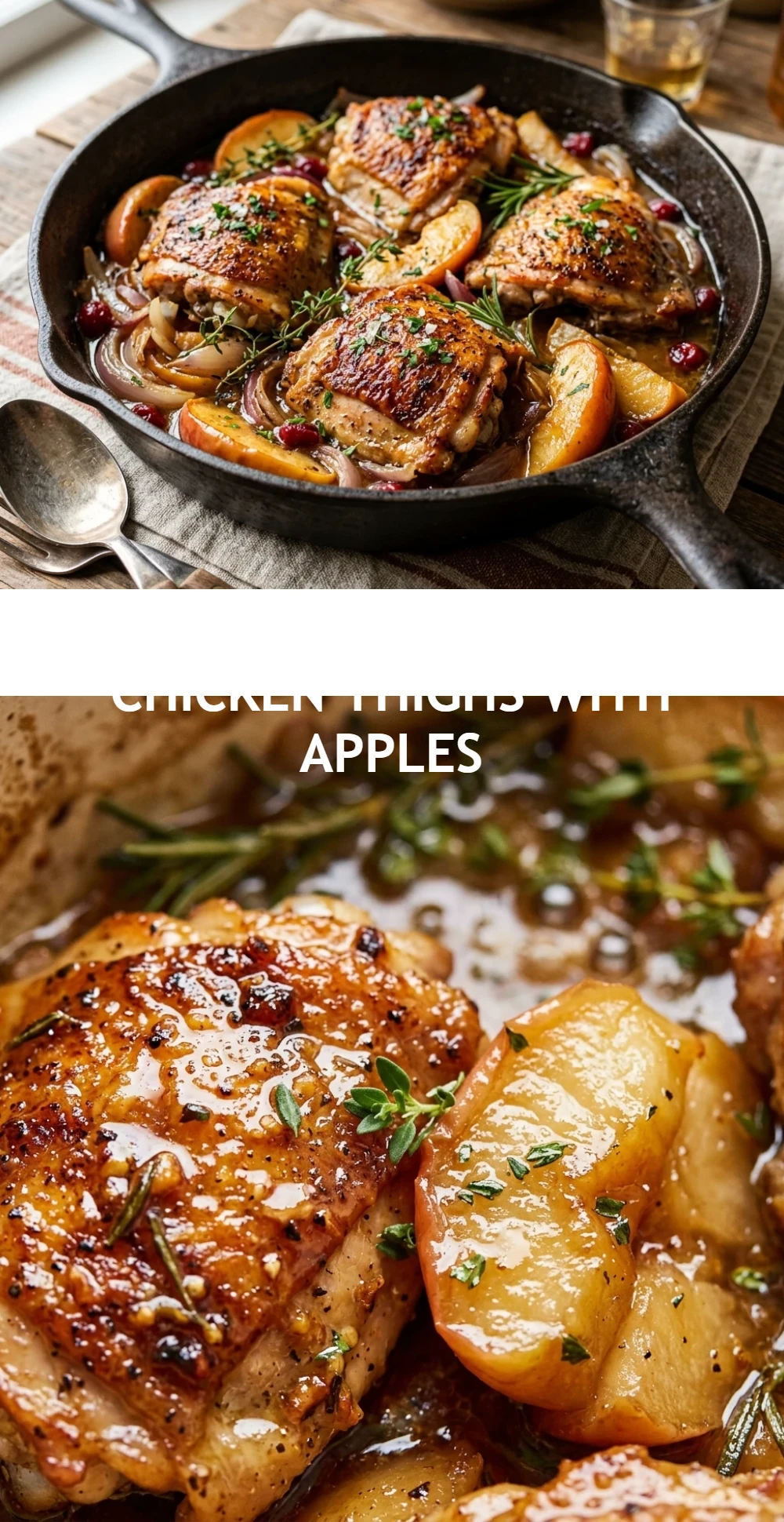 One Pot Apple Cider Chicken Thighs With Apples