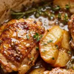 One Pot Apple Cider Chicken Thighs With Apples