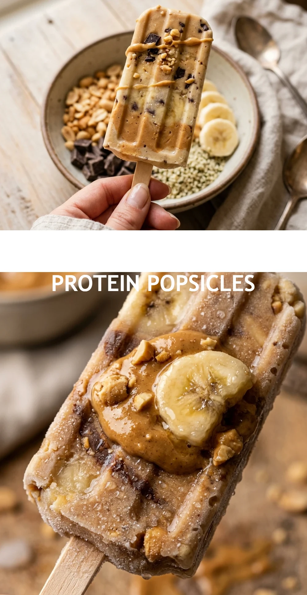 Peanut Butter Banana Protein Popsicles