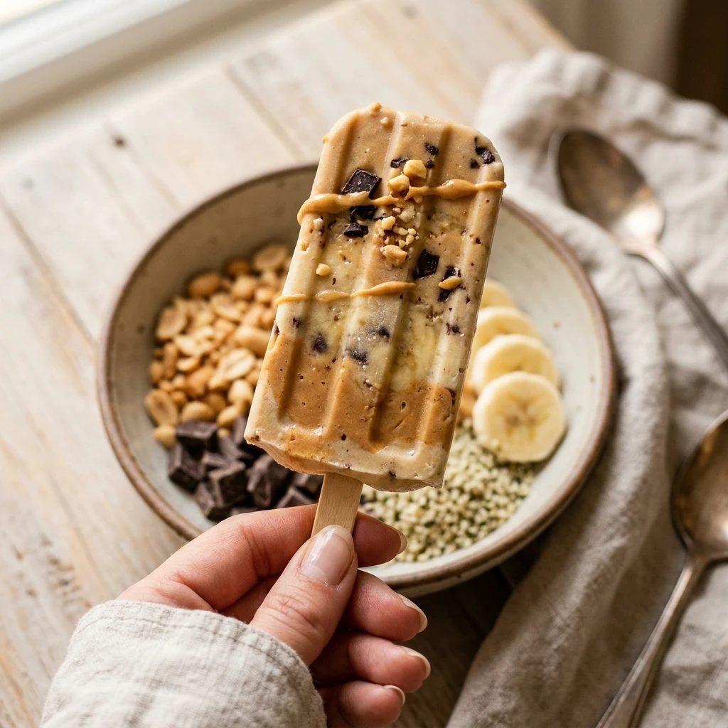 Peanut Butter Banana Protein Popsicles
