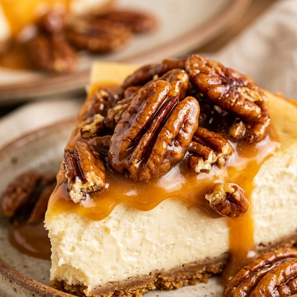 Pecan Cheesecake With Caramel