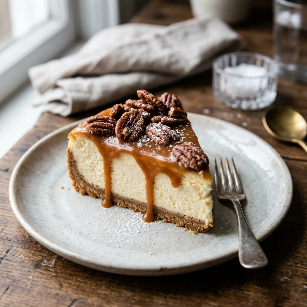 Pecan Cheesecake With Caramel