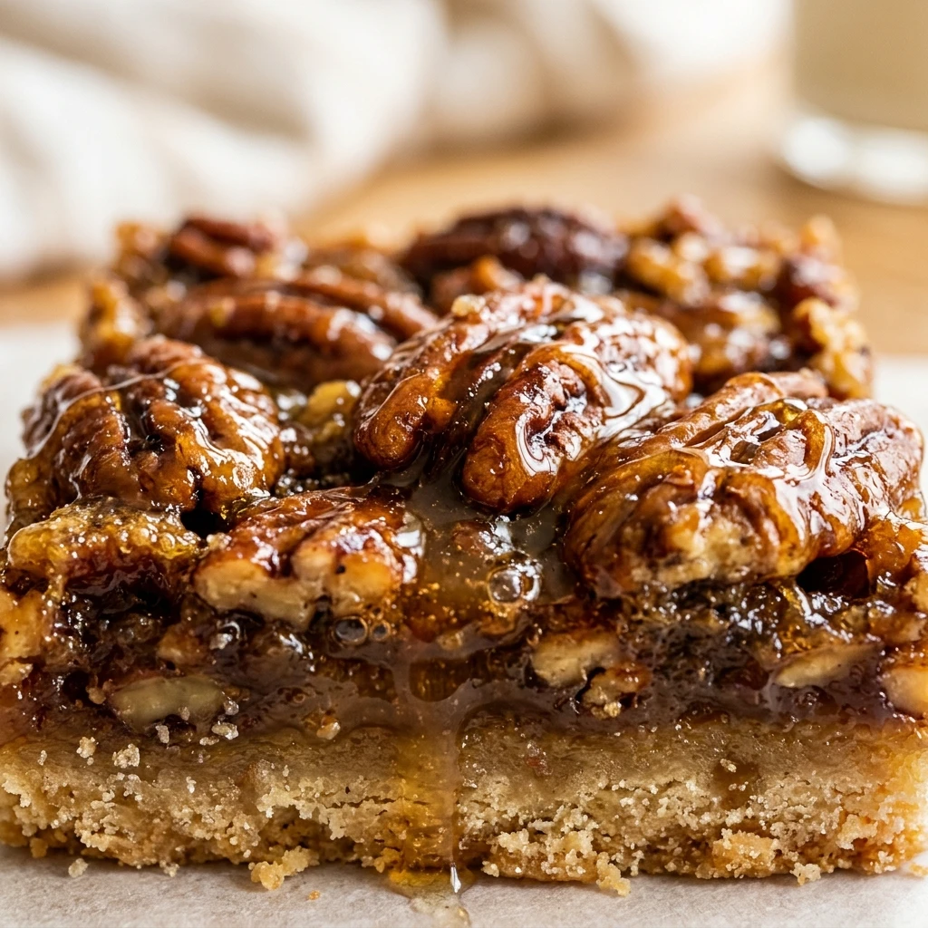 Pecan Pie Bars With Maple Glaze