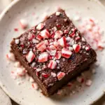 Peppermint Fudge Squares with Crushed Candy Canes