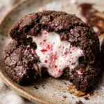 Peppermint Marshmallow Stuffed Chocolate Cookies