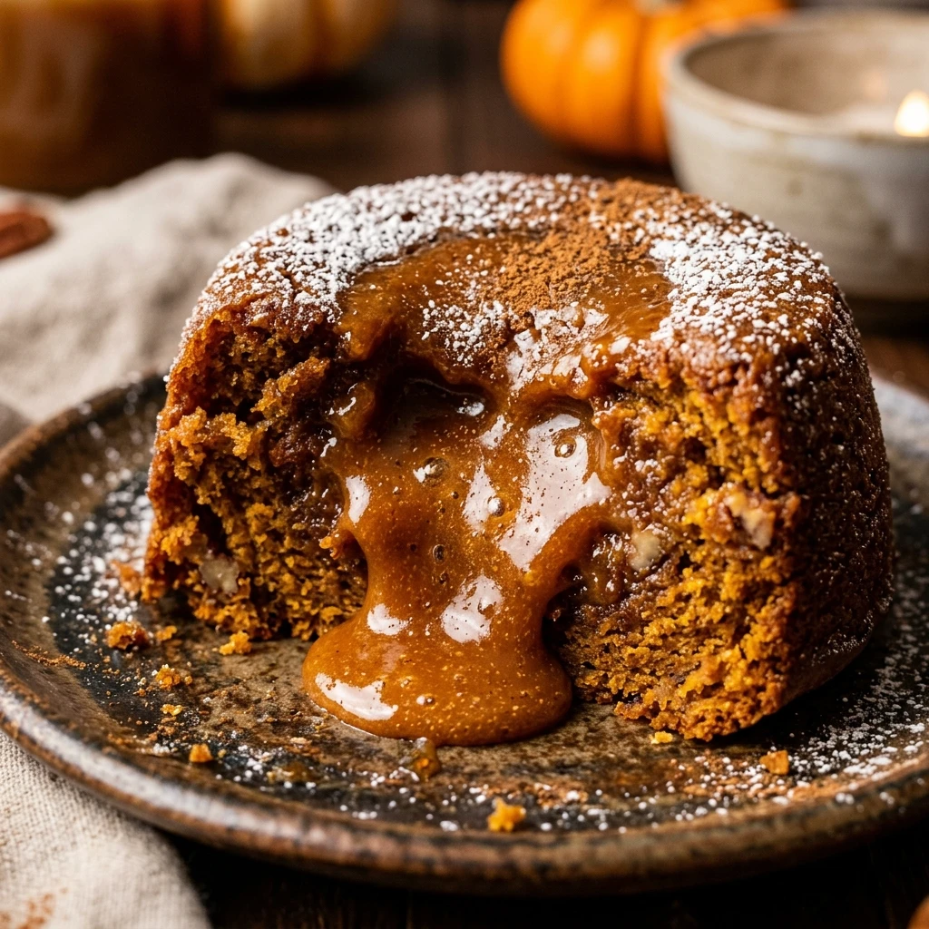 Pumpkin Caramel Lava Cakes Fall Recipe