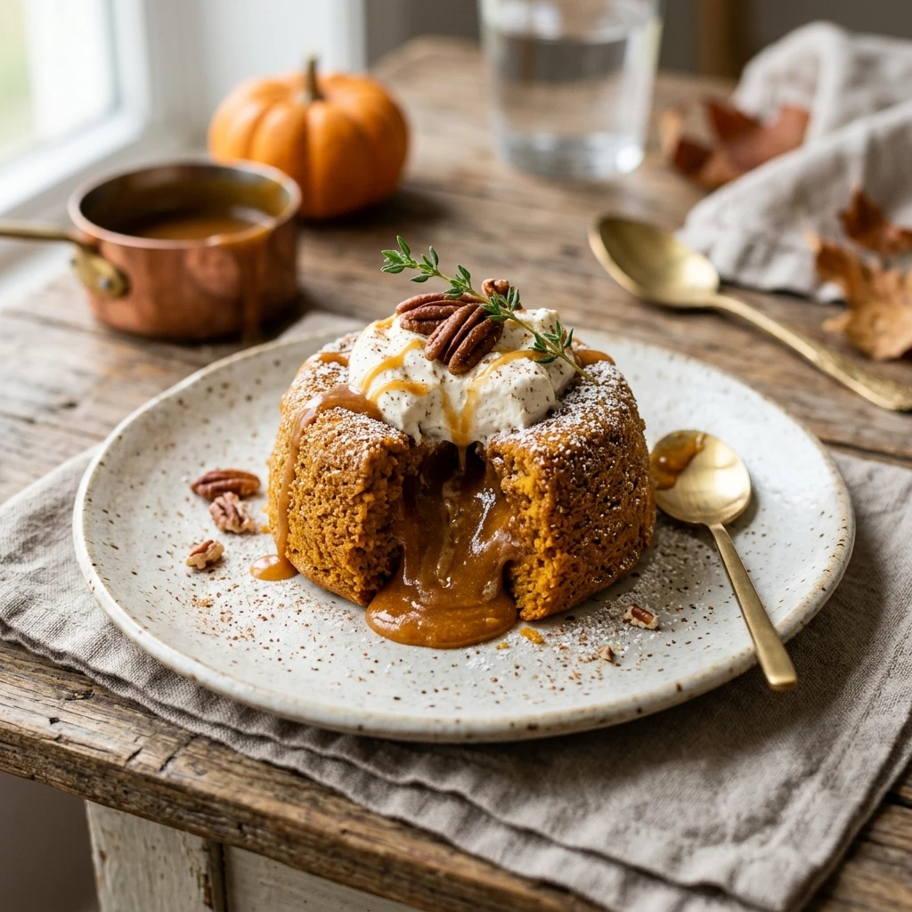 Pumpkin Caramel Lava Cakes Fall Recipe