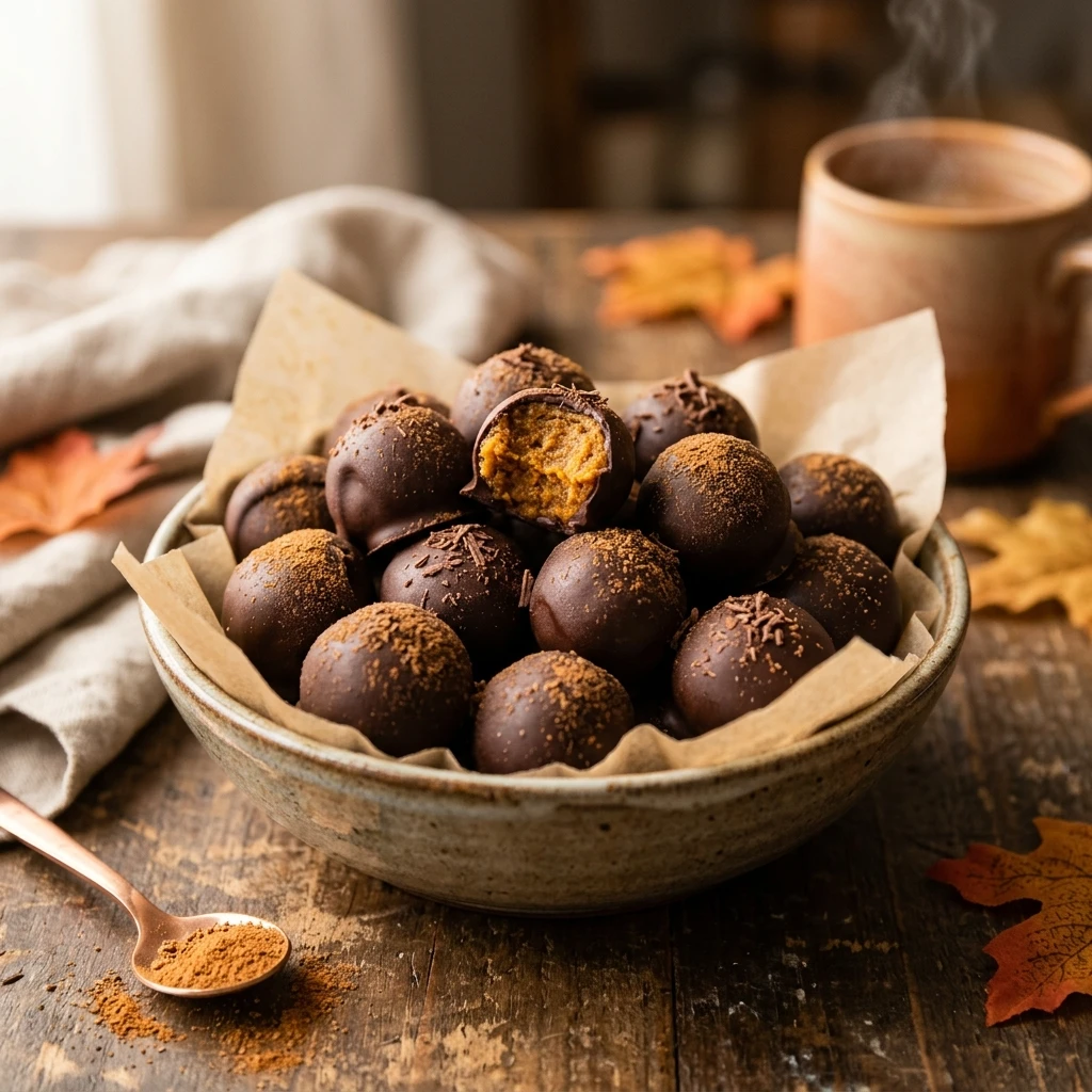 Pumpkin Cookie Dough Truffles No Bake Recipe