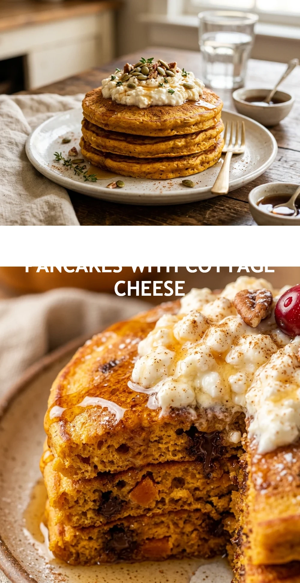 Pumpkin Protein Pancakes With Cottage Cheese