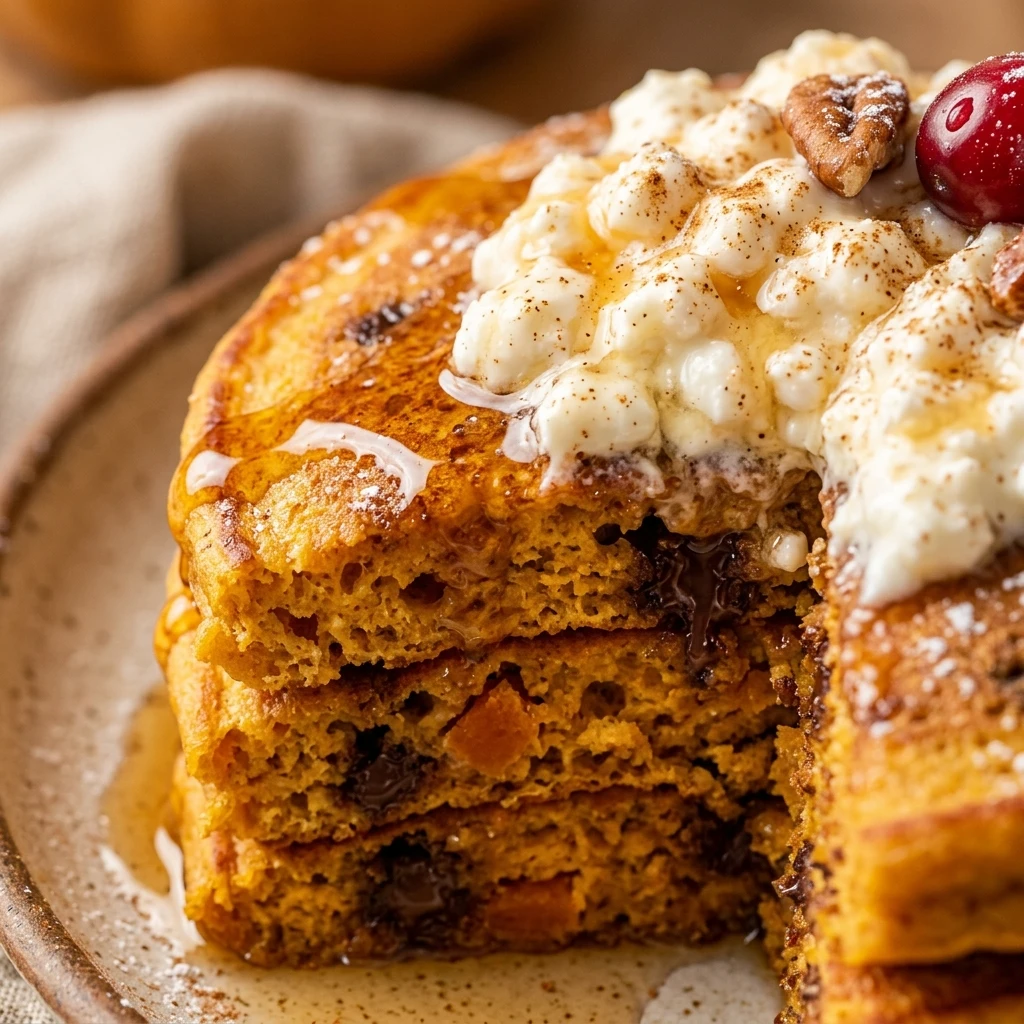 Pumpkin Protein Pancakes With Cottage Cheese