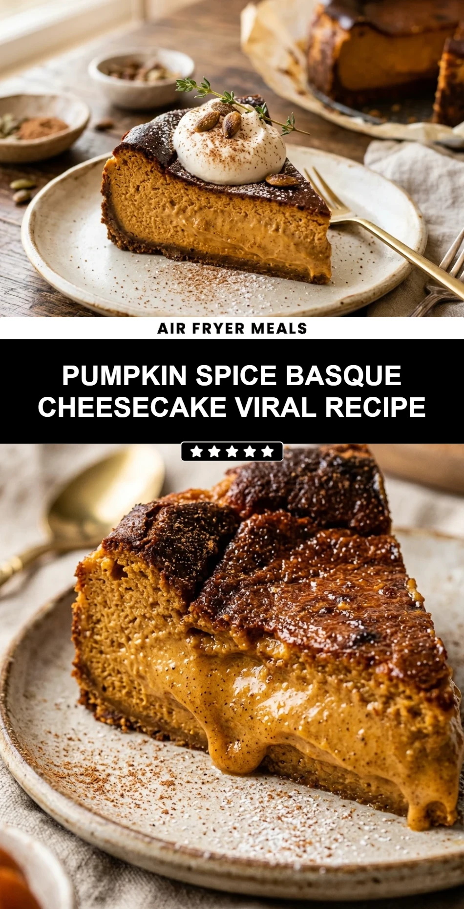 Pumpkin Spice Basque Cheesecake Viral Recipe