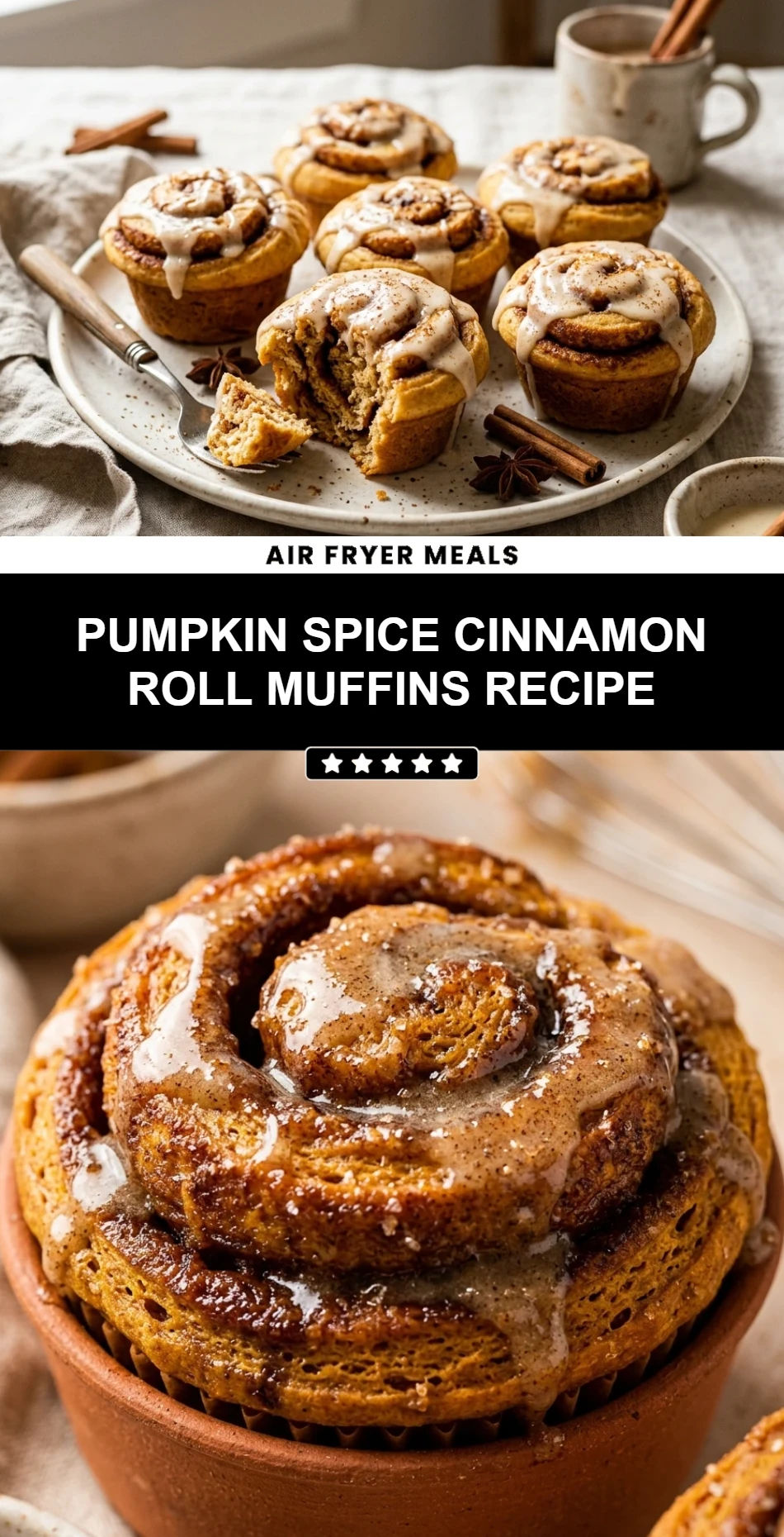 Pumpkin Spice Cinnamon Roll Muffins Recipe