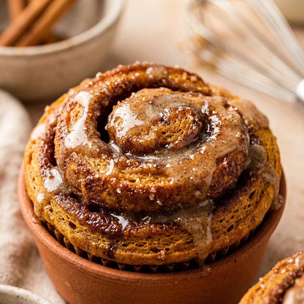 Pumpkin Spice Cinnamon Roll Muffins Recipe
