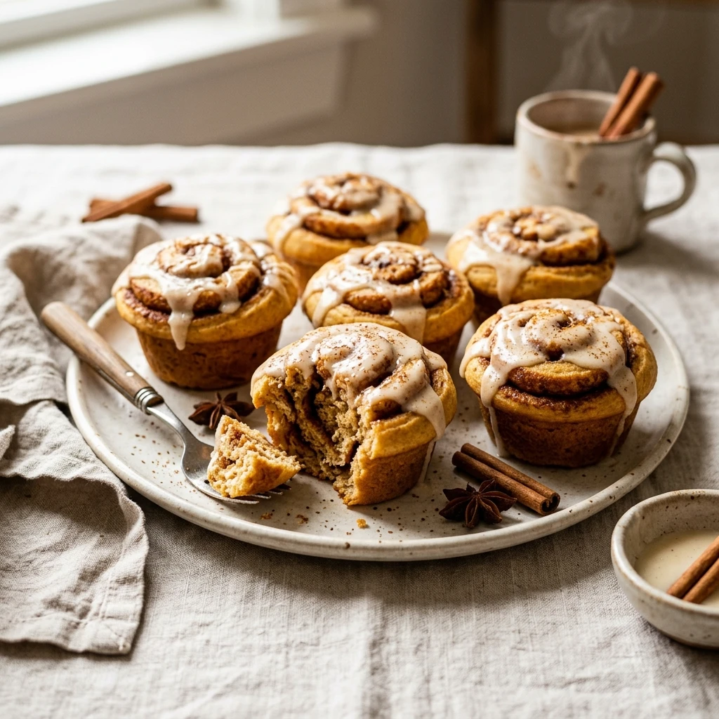 Pumpkin Spice Cinnamon Roll Muffins Recipe