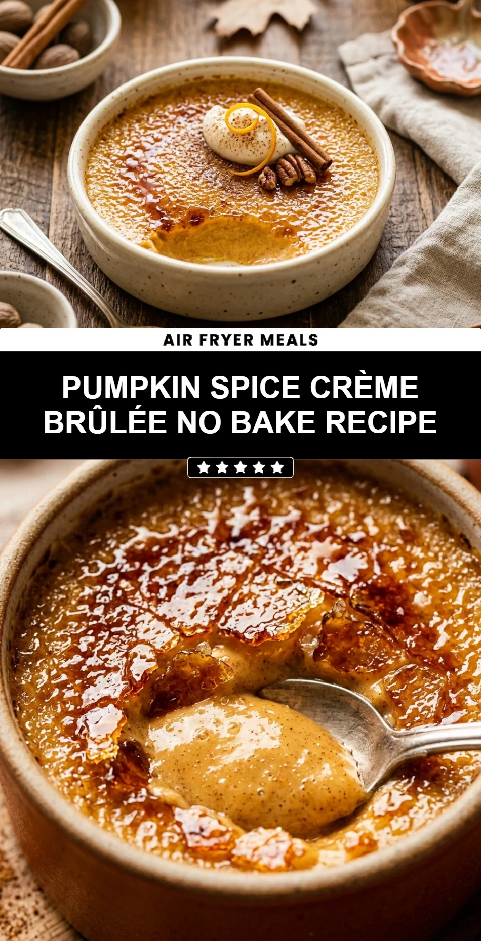Pumpkin Spice Crème Brûlée No Bake Recipe