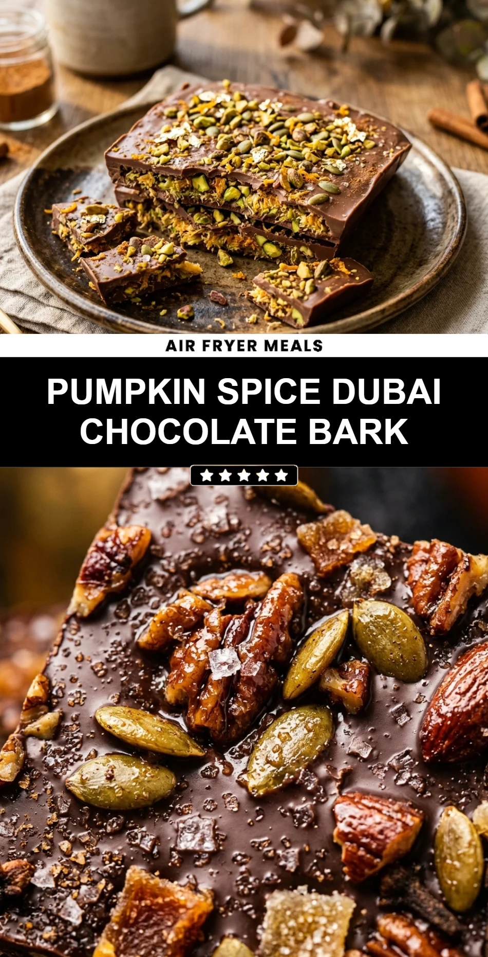 Pumpkin Spice Dubai Chocolate Bark