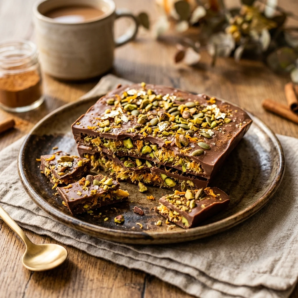 Pumpkin Spice Dubai Chocolate Bark