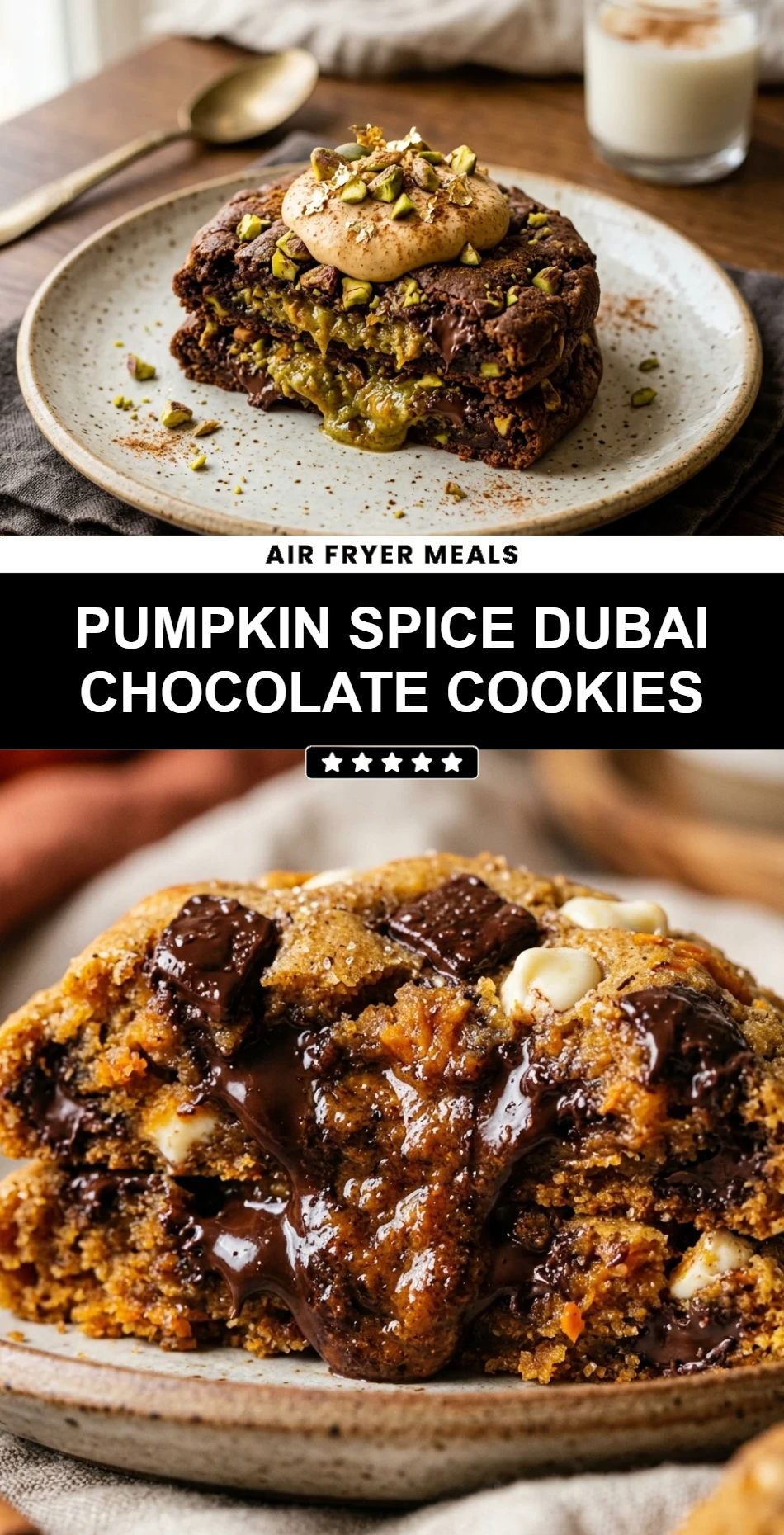 Pumpkin Spice Dubai Chocolate Cookies