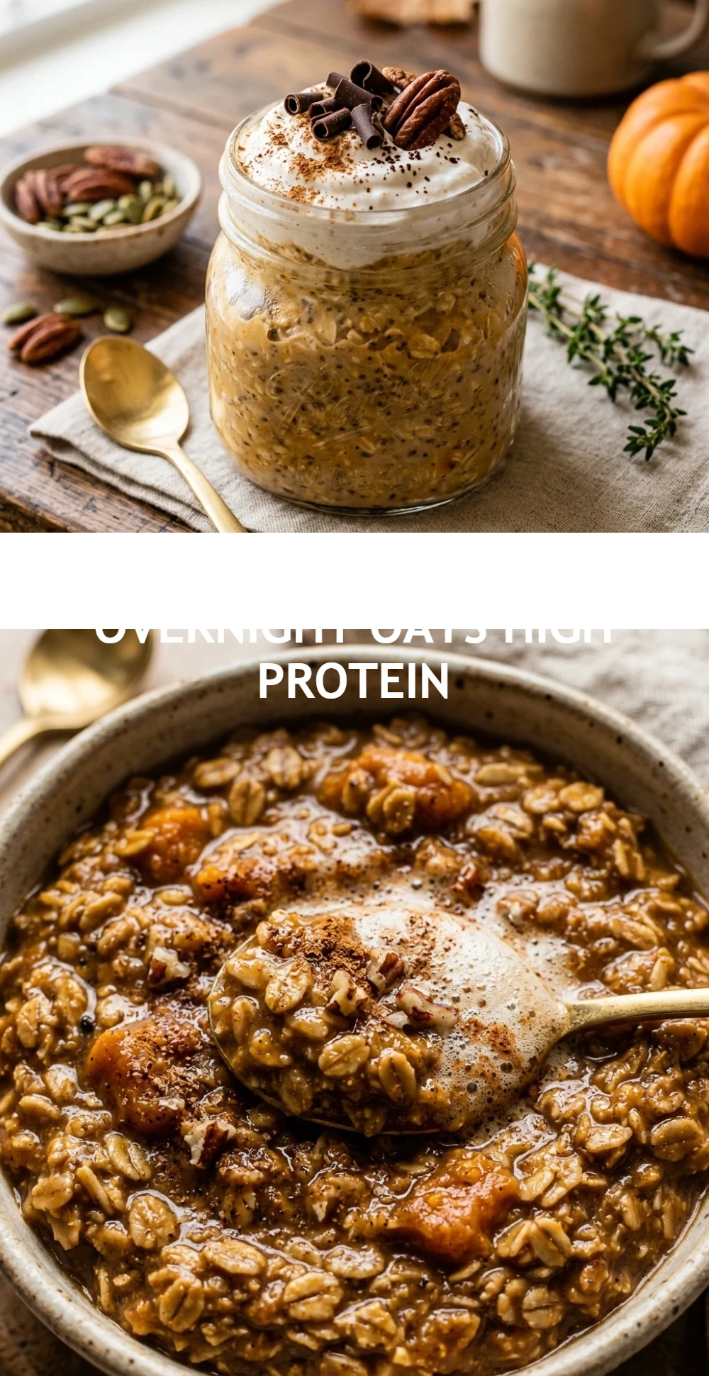 Pumpkin Spice Latte Overnight Oats High Protein