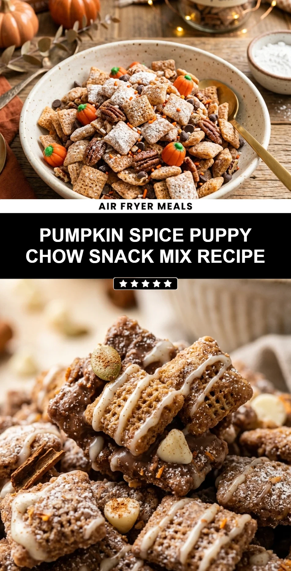 Pumpkin Spice Puppy Chow Snack Mix Recipe
