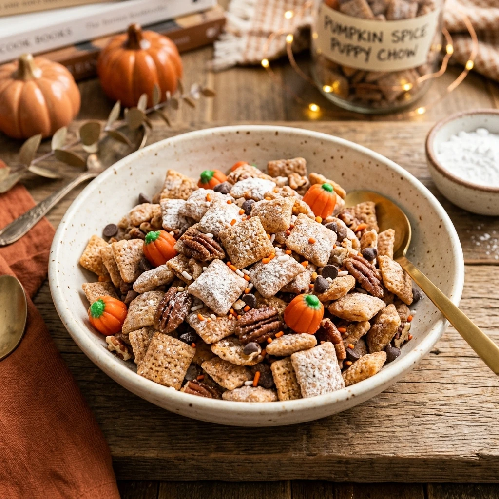 Pumpkin Spice Puppy Chow Snack Mix Recipe