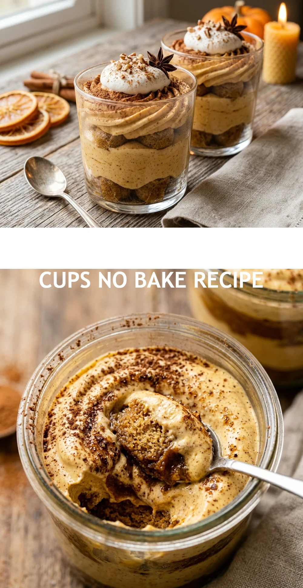Pumpkin Spice Tiramisu Cups No Bake Recipe