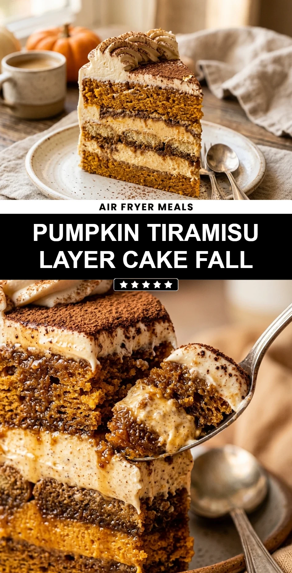 Pumpkin Tiramisu Layer Cake Fall