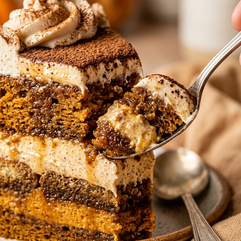 Pumpkin Tiramisu Layer Cake Fall