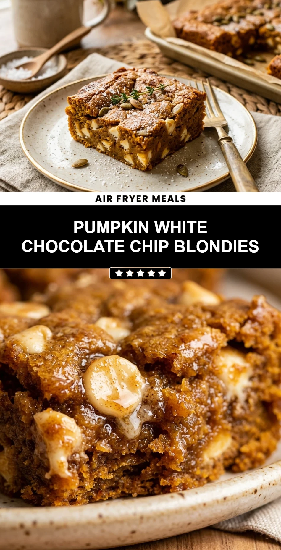 Pumpkin White Chocolate Chip Blondies
