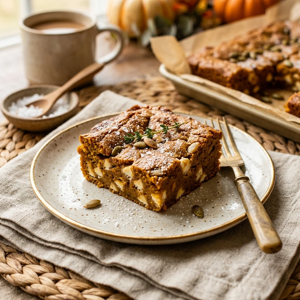Pumpkin White Chocolate Chip Blondies