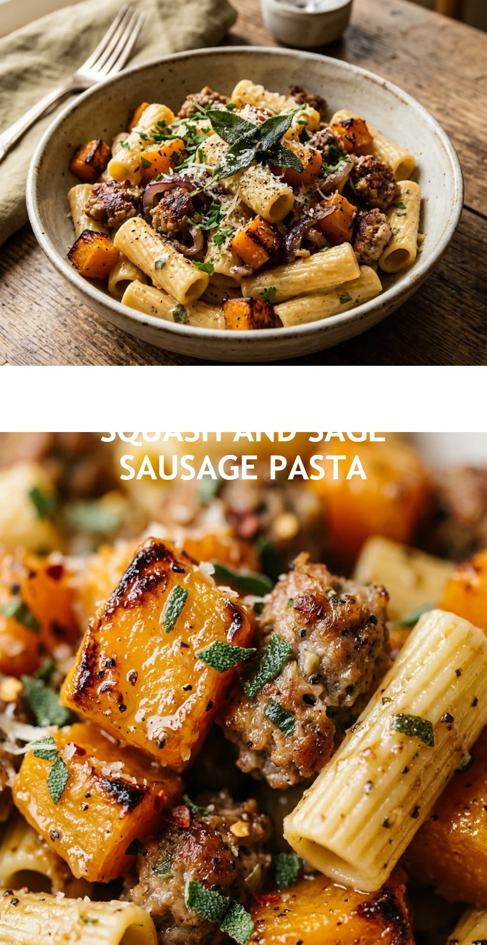 Roasted Butternut Squash And Sage Sausage Pasta