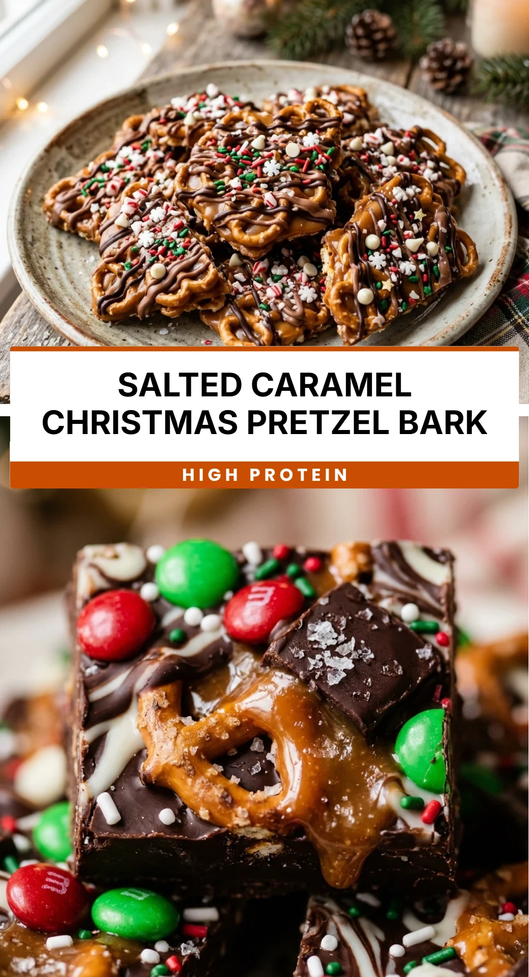 Salted Caramel Christmas Pretzel Bark