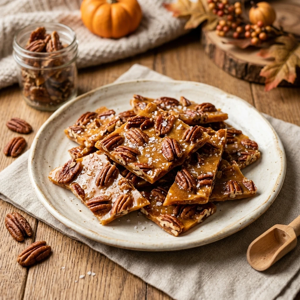 Salted Maple Pecan Brittle Fall Snack