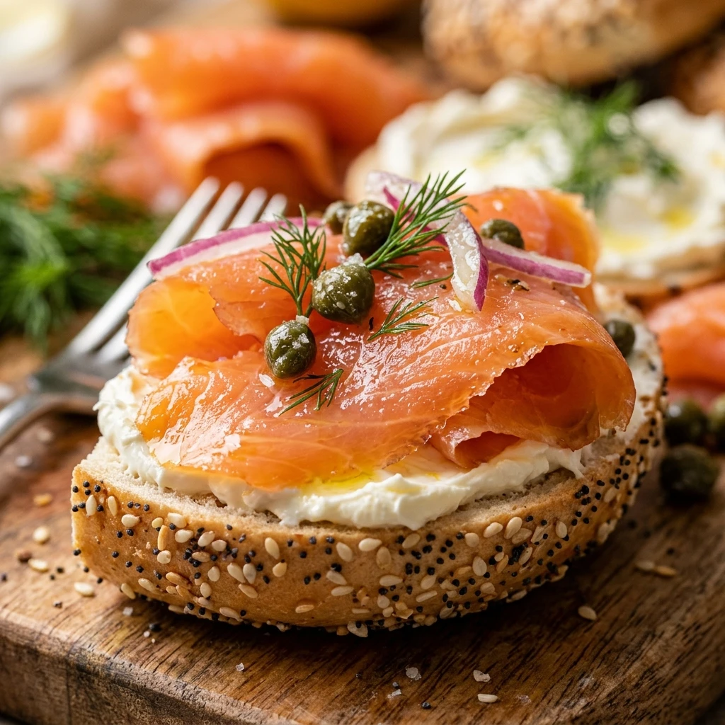 Smoked Salmon Breakfast Bagel Board