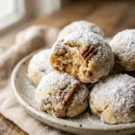 Snowball Pecan Cookies Dusted in Powdered Sugar