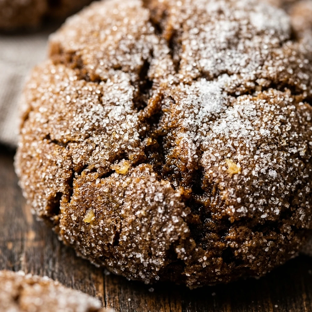 Soft Gingerbread Crinkle Cookies