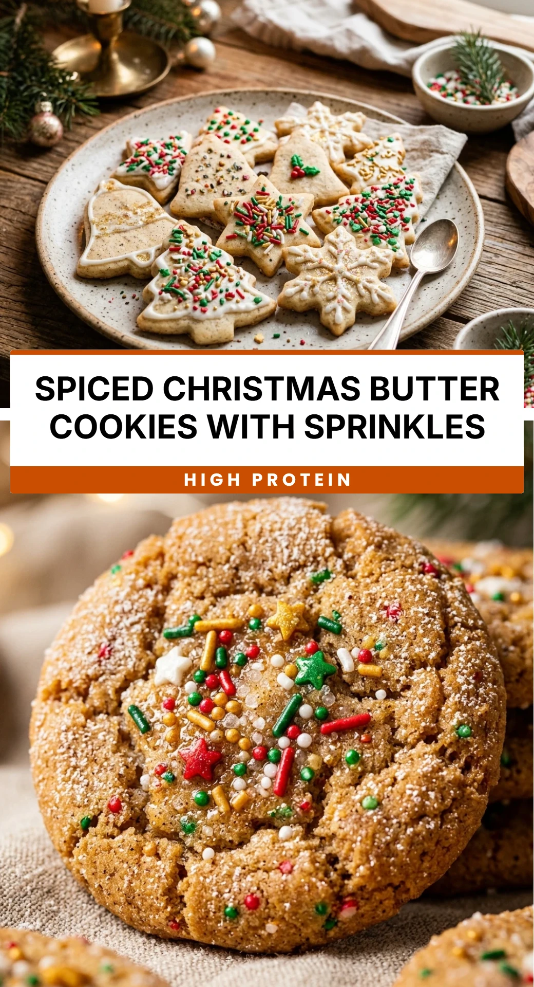 Spiced Christmas Butter Cookies with Sprinkles