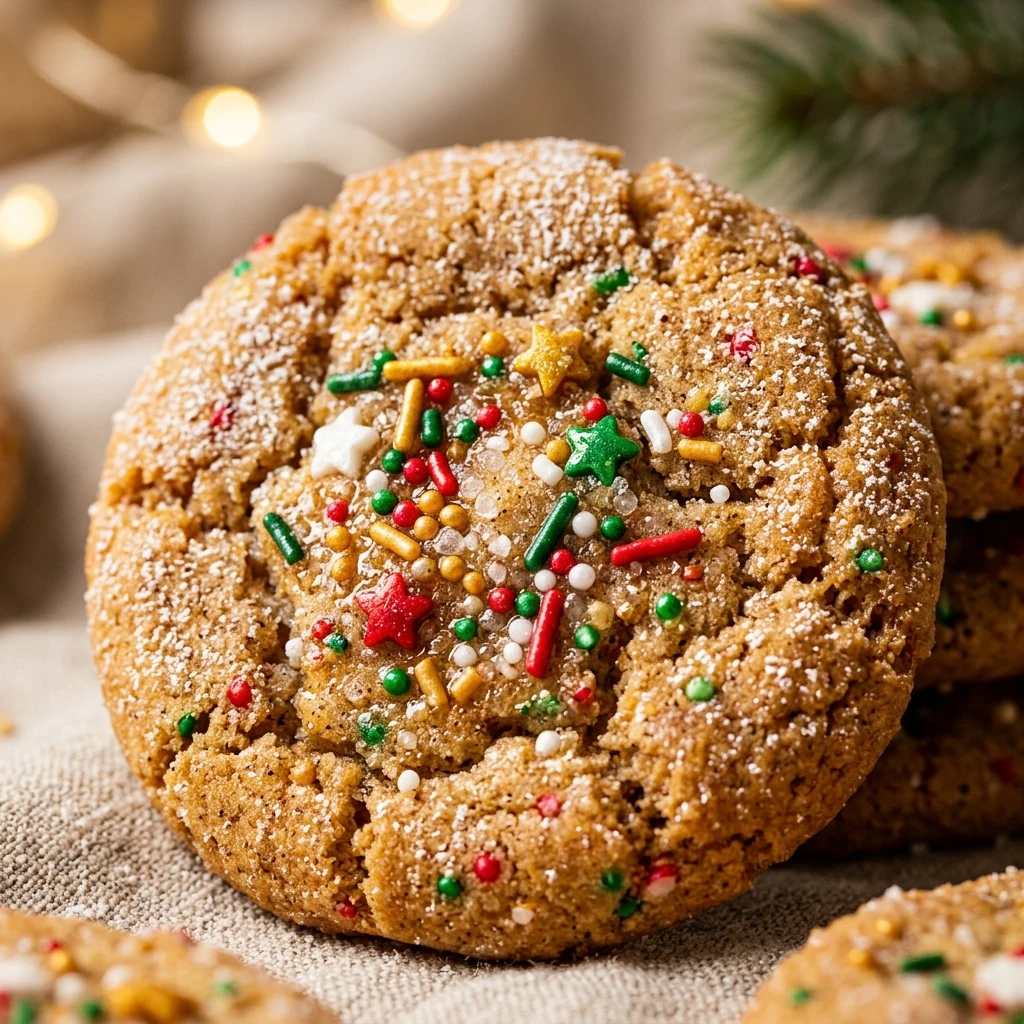 Spiced Christmas Butter Cookies with Sprinkles