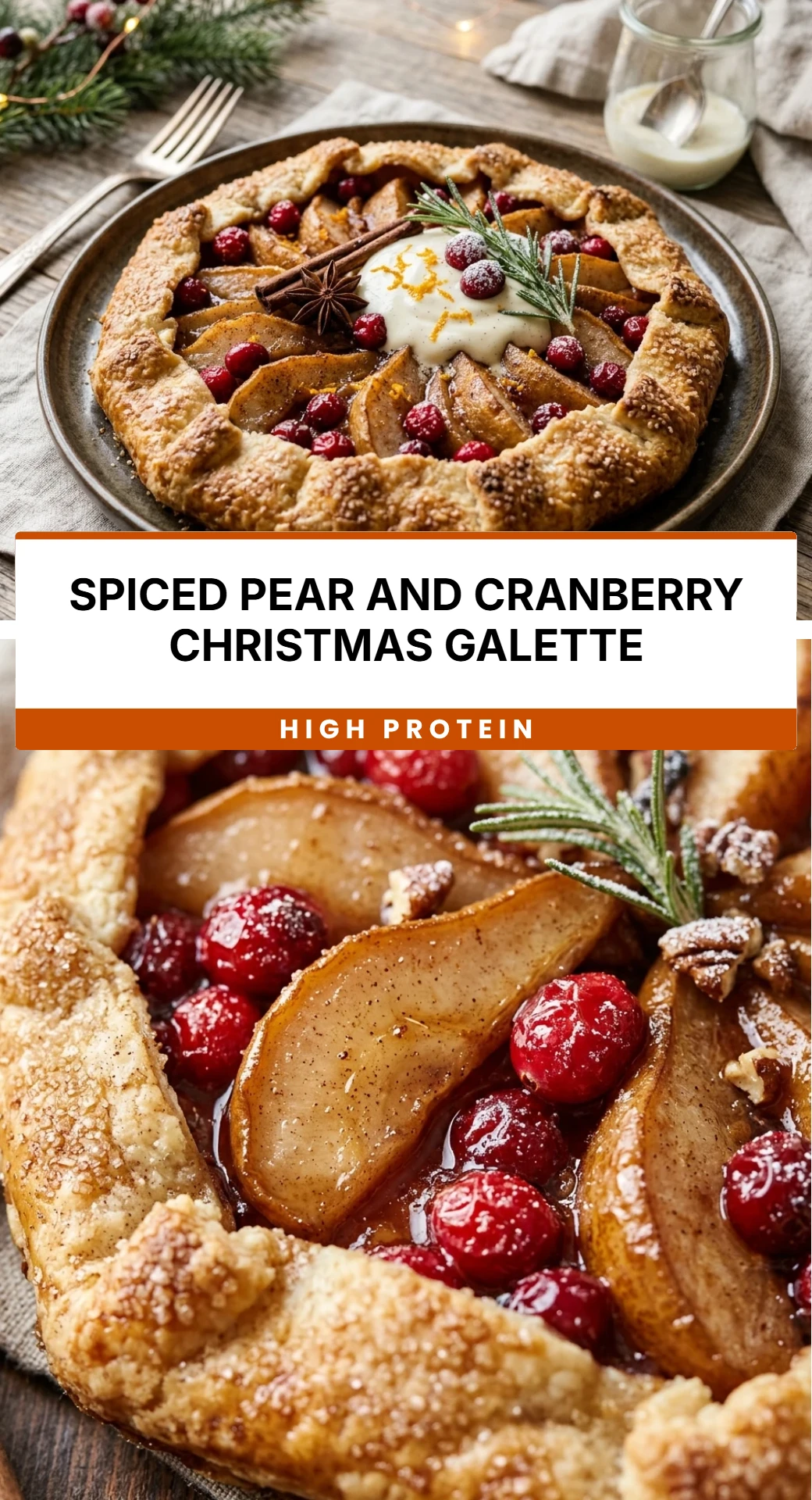Spiced Pear and Cranberry Christmas Galette