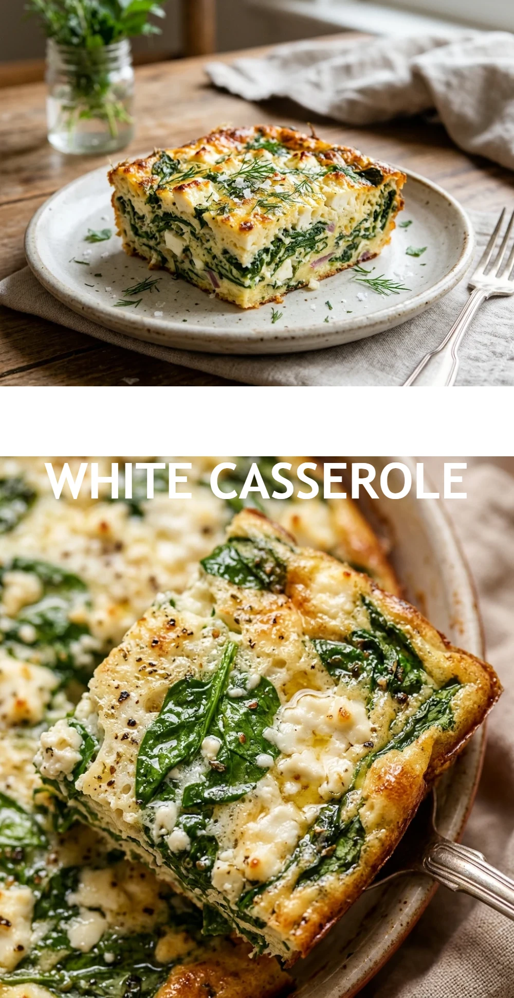 Spinach Feta Egg White Casserole