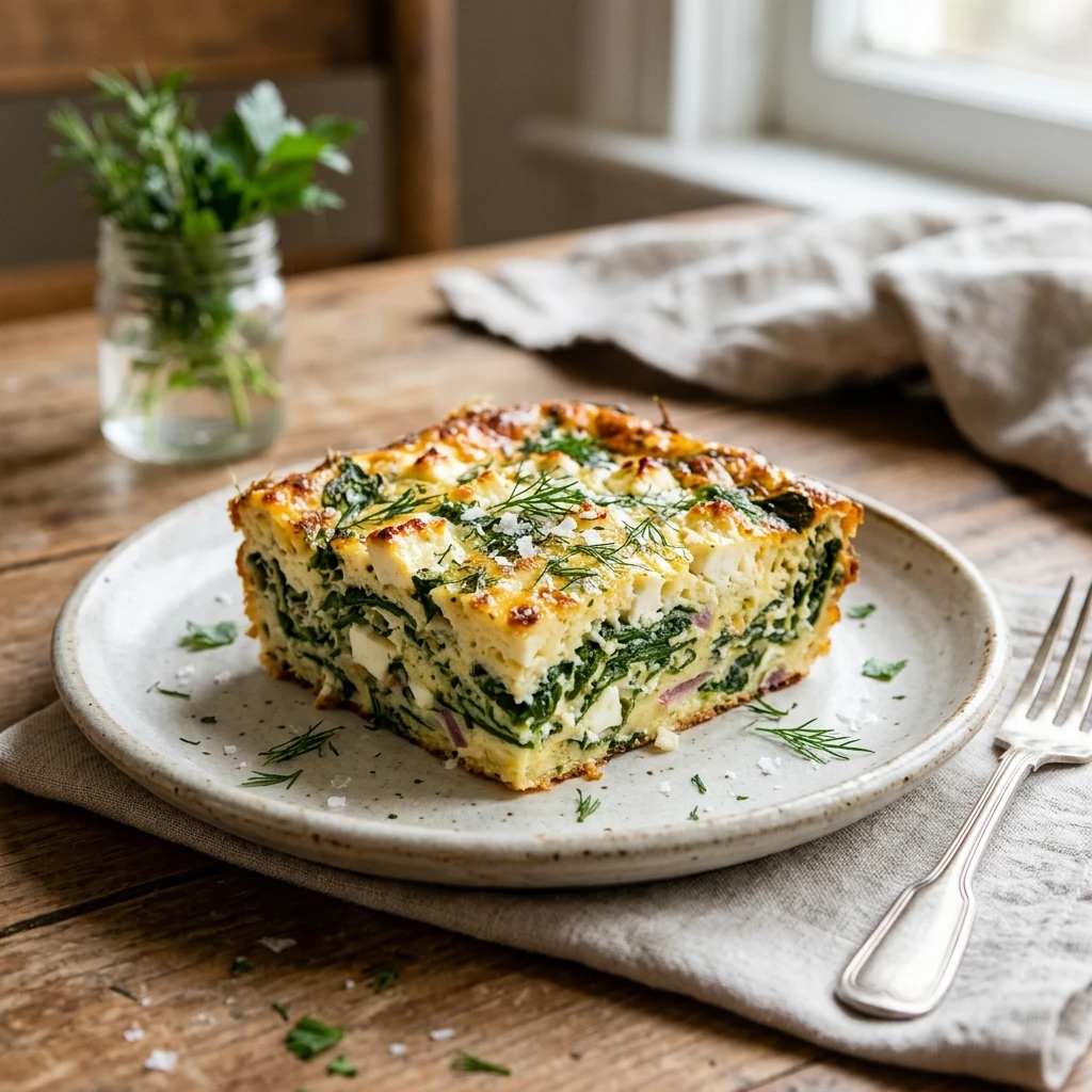 Spinach Feta Egg White Casserole
